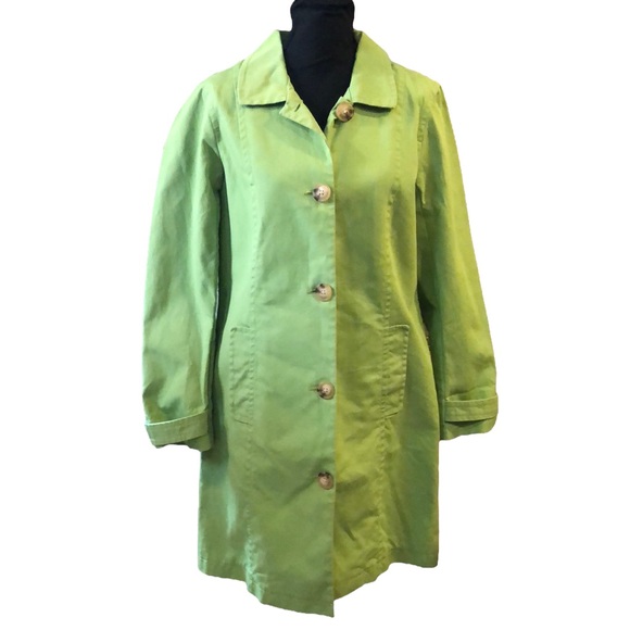OLD NAVY CROPPED TRENCH COAT LIME GREEN SIZE LARGE - Picture 1 of 13